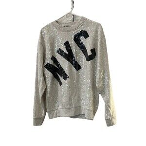Women's Pink VS Shimmering Sequin Sweatshirt - Size XS